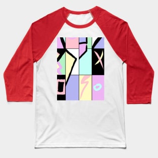 80s Retro Colorblock Pastel Ugly Sweater Baseball T-Shirt